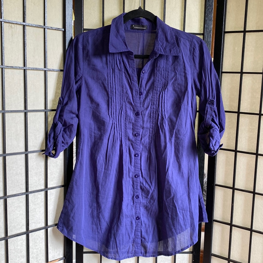 Forever 21 | Fitted Button Down Dress/Shirt Sz S